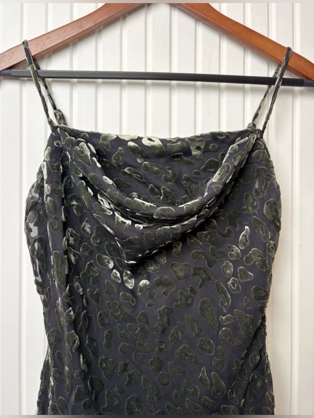 ASTR Label Velvet Burnout Slip Mini Dress S Cowl Neck Ruffle Whimsigoth Goth